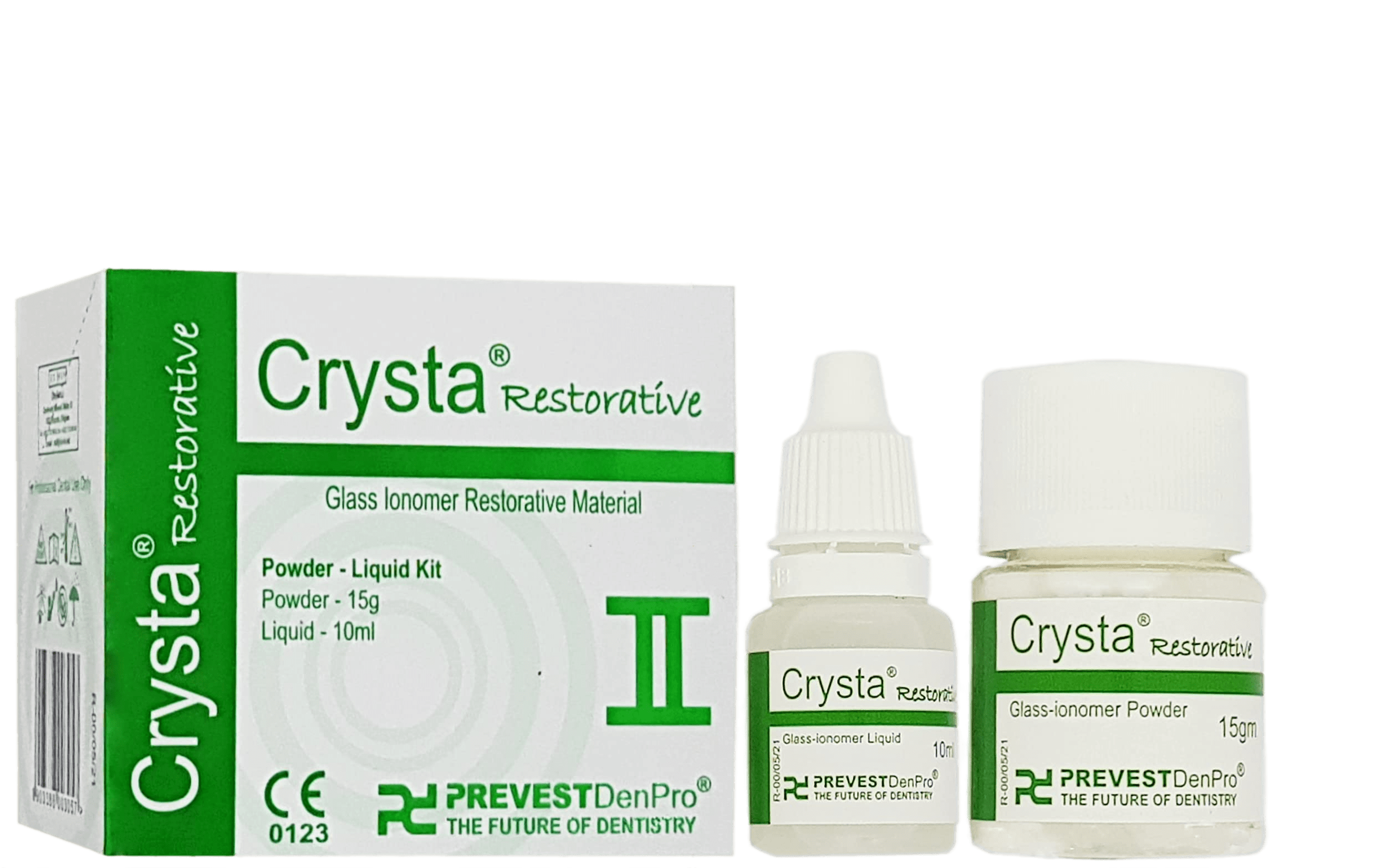 Prevest Crysta I Luting GIC Cement + Prevest Crysta II Restorative Cement