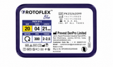 Prevest Denpro RotoFlex Blue Rotary File 4% 20 21mm  / Dental Rotary Files