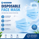 Disposable Face Mask 3 Ply Surgical Tie Mask (Pack of 50)