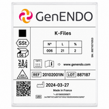 Coltene GenEndo Hand K-Files 21mm  Endodontic Files | Stainless Steel Root Canal Files