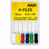 Mani H Files 18mm (Pack of 6) Endodontic Root Canal Hand Files