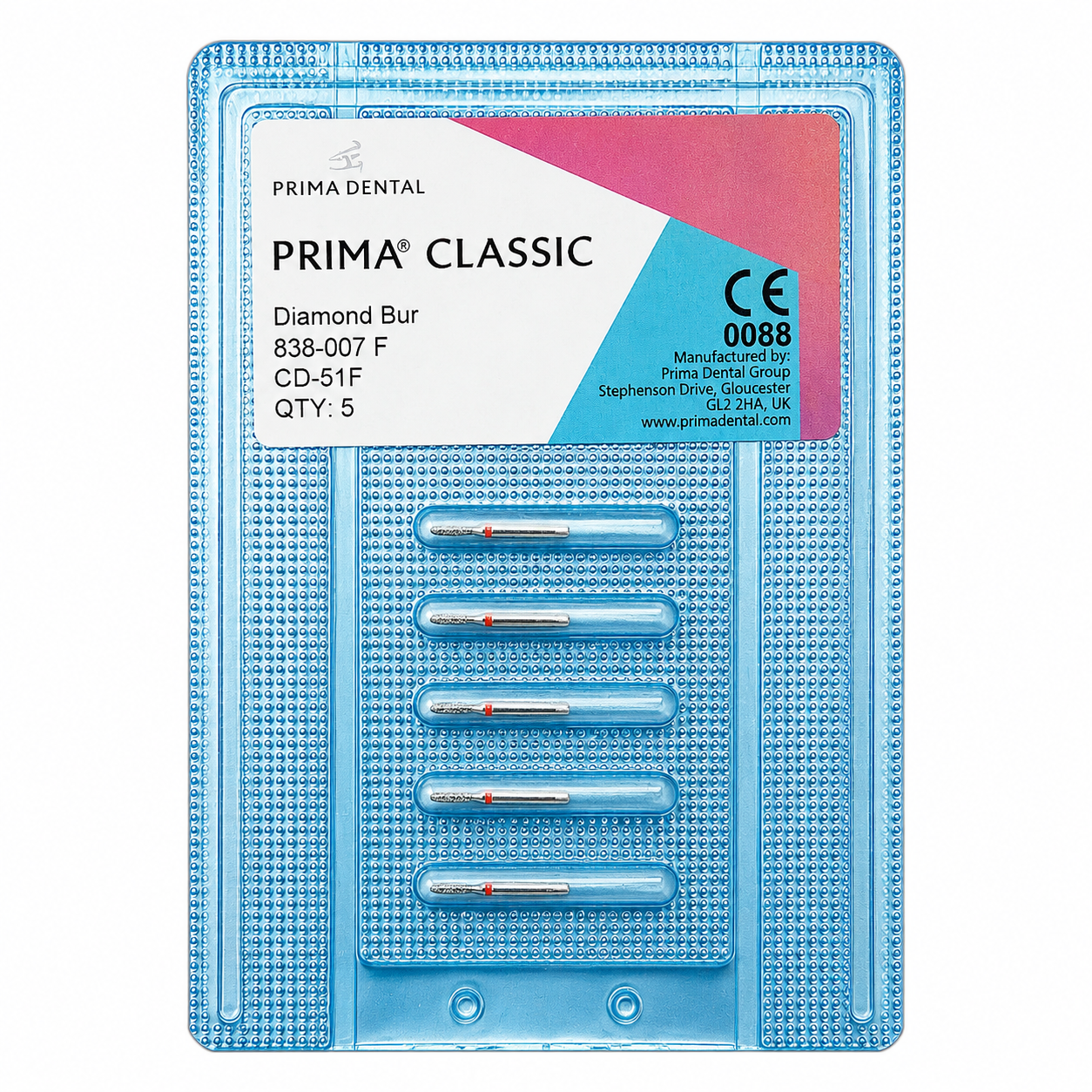 Prima Dental Micro Restorative Air Rotor Diamond Burs (Pack of 5)