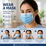 Disposable 3 Ply Face Mask Elastic (Pack of 50)