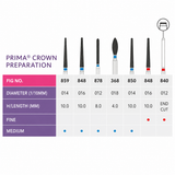 Prima Dental Crown Preparation Bur Kit (Set of 7) 