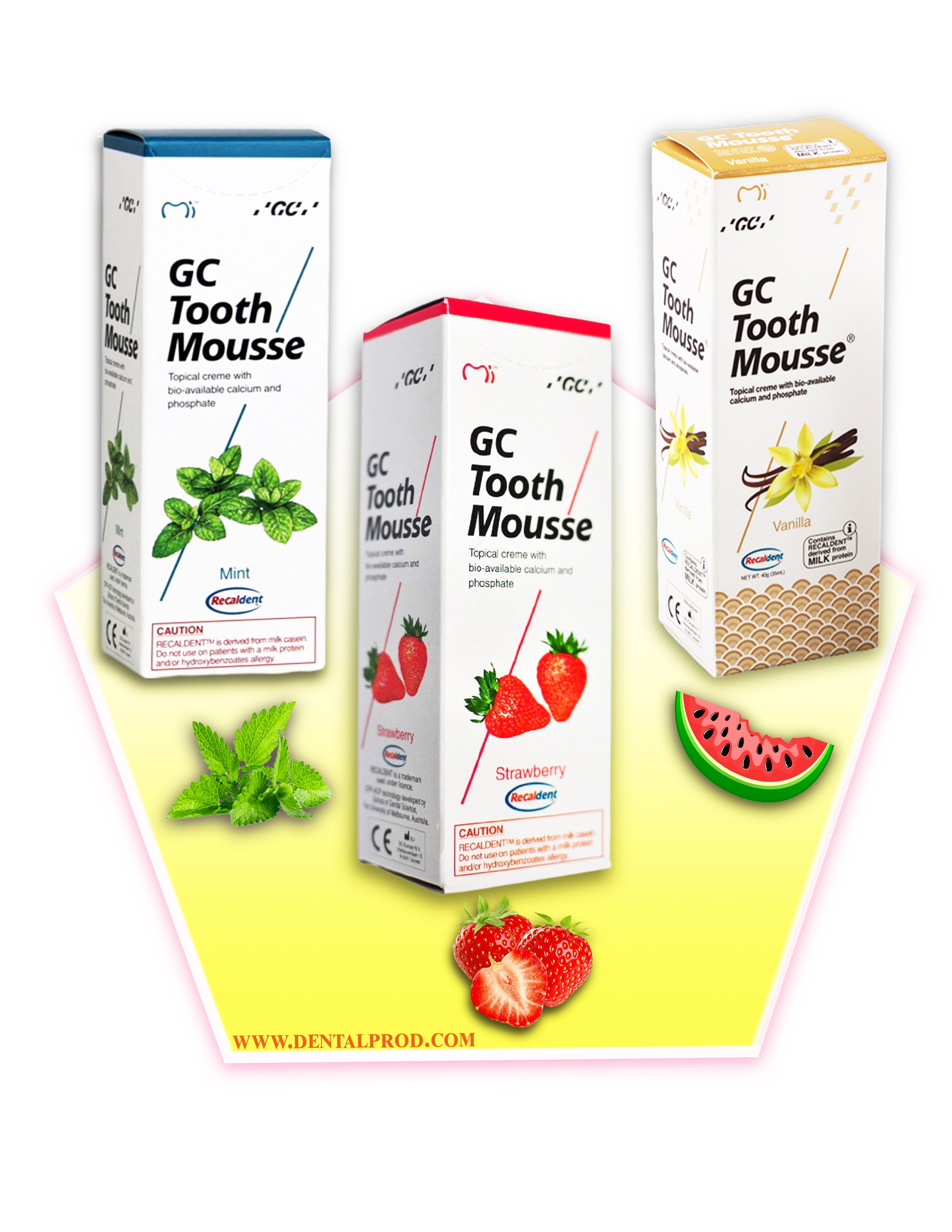 GC Tooth Mousse Mint Flavor 40g Topical Tooth Cream with Recaldent