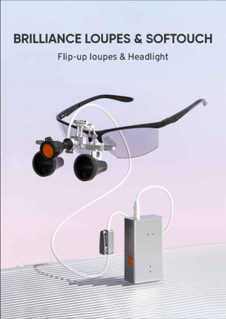Orikam Brilliance FlipUp Loupes With Softouch Surgical Headlight