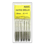 Mani Gates Drills 28mm (Pack of 6) Dental Root Canal Endodontic Files
