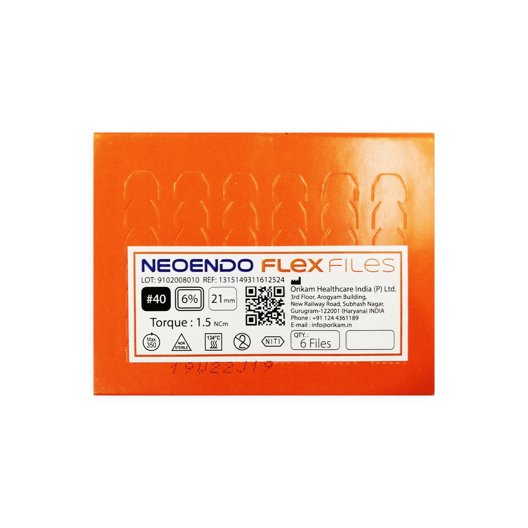 Neoendo Flex Files 21mm 6% (Pack of 6) Endodontic Dental Rotary Files