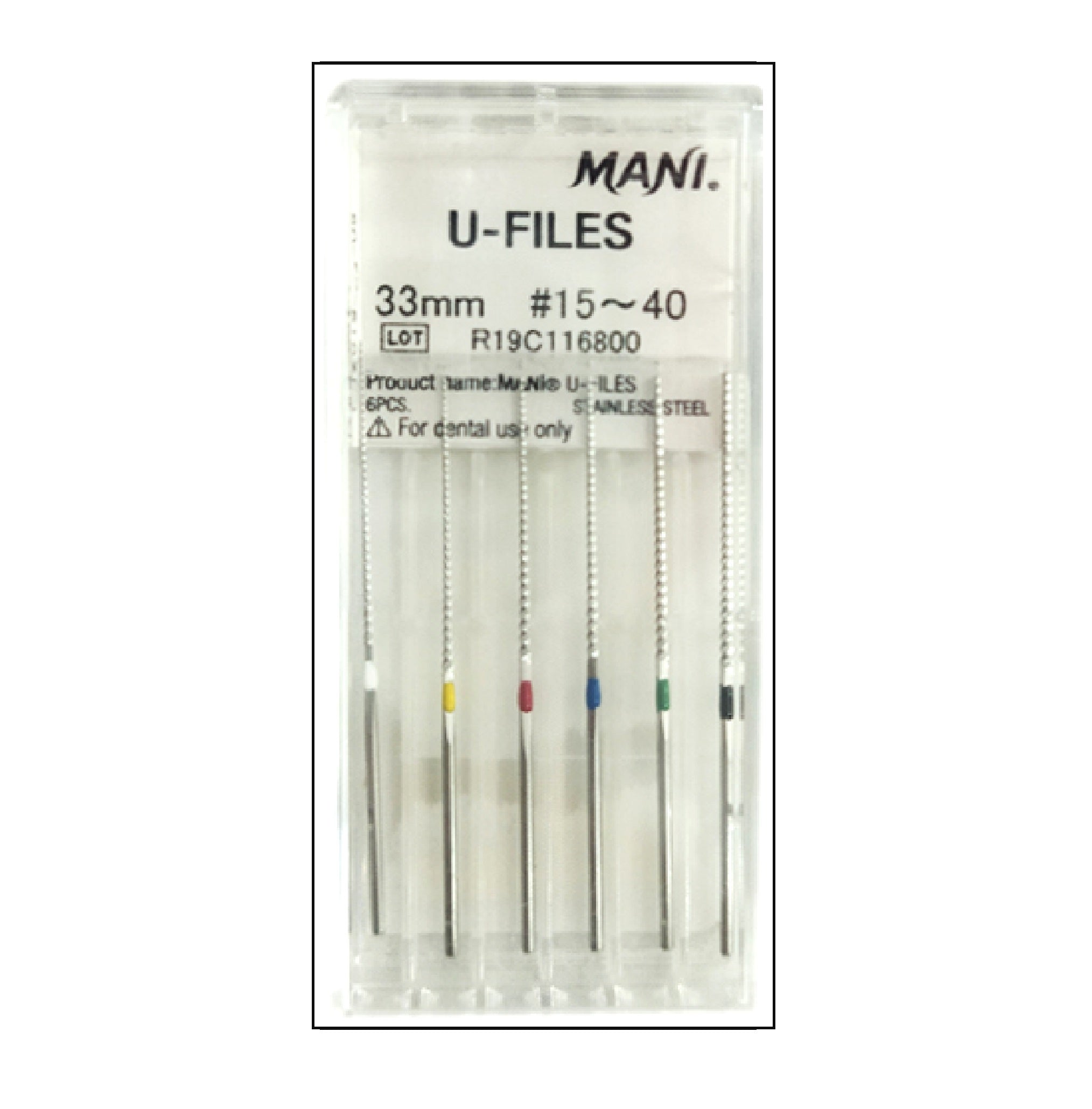 Mani Ultrasonic File - (Pack of 6) Dental Root Canal Endodontic Files