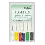 Mani Flare Files 21mm -(pack of 6) Dental Root Canal Endodontic Files