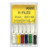 Mani H Files 21mm -(Pack of 6) Dental Root Canal Endodontic Hand Files