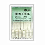 Mani Flexile File 21mm (Pack of 6) Dental Root Canal Endodontic Hand Files