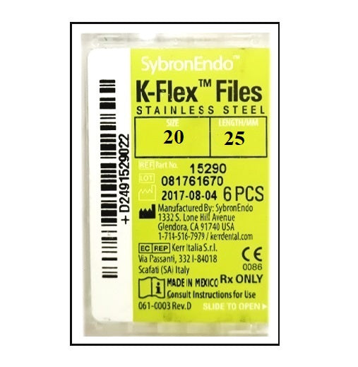 SybronEndo Hand K Flex File #25mm / Endodontic Dental Hand Files