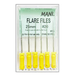 Mani Flare Files 25mm -(Pack of 6) Dental Root Canal Endodontic Files