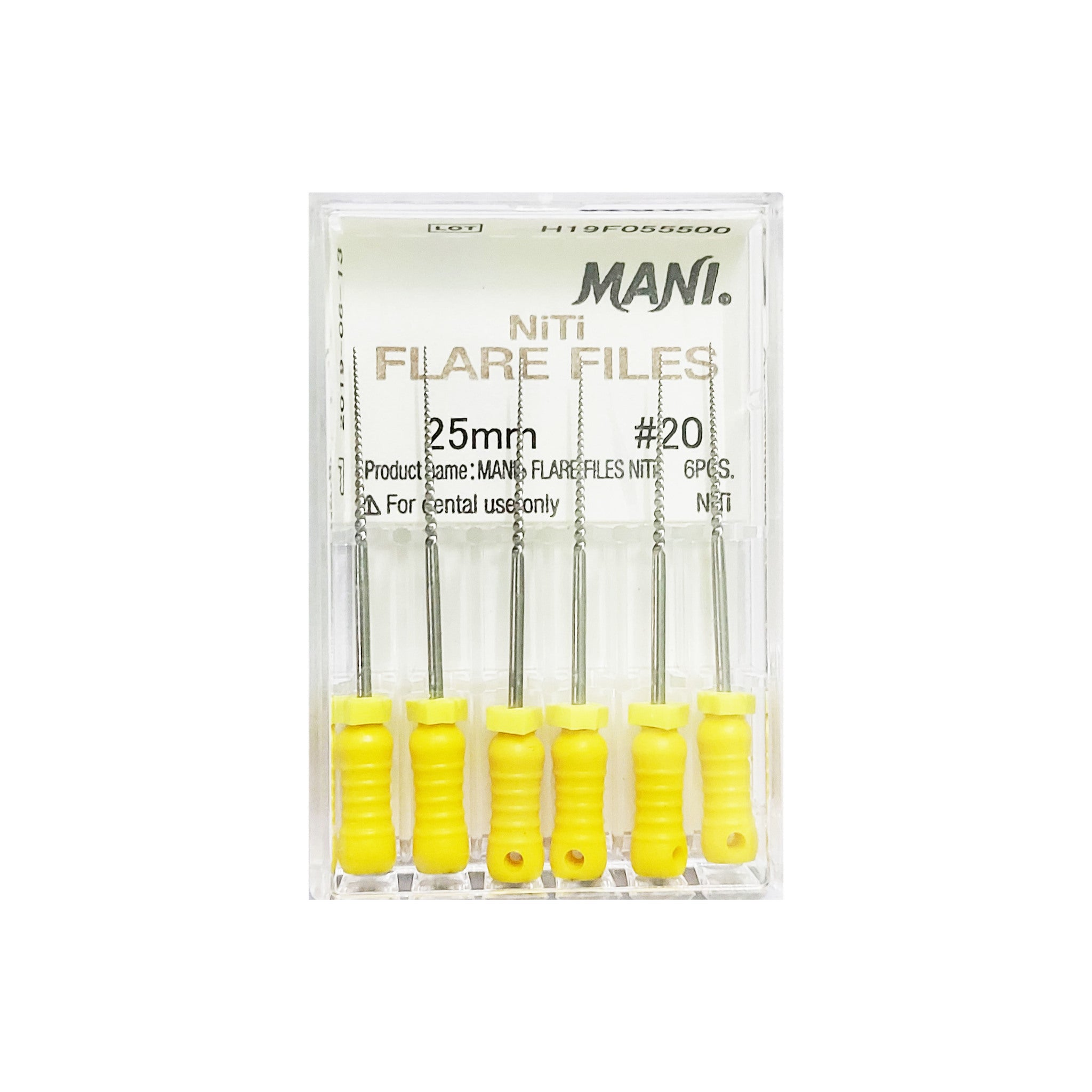 Mani Niti Flare File 25mm -(Pack of 6)Dental Root Canal Endodontic Files