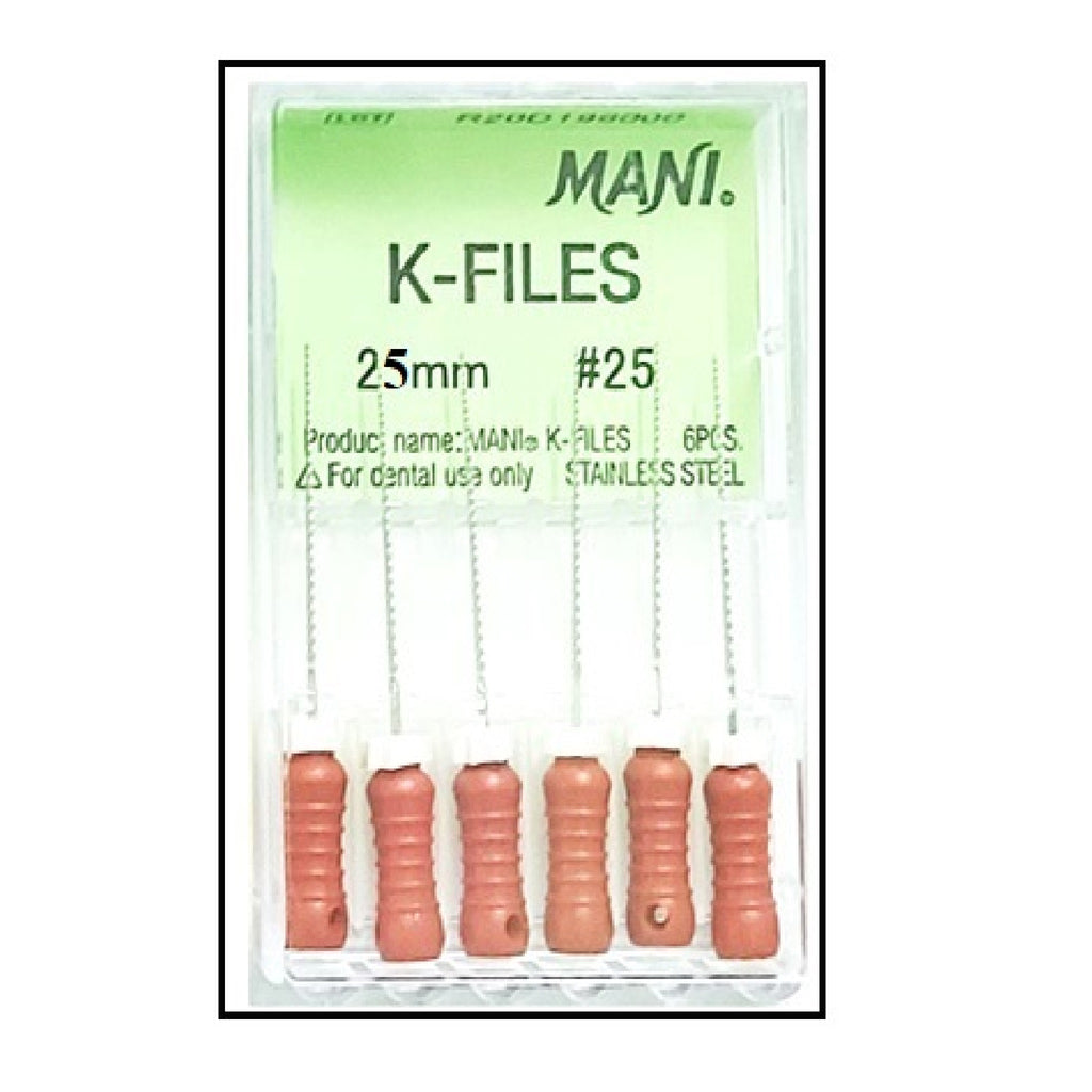 Mani K Files 25mm | Hand K-Files for Root Canal Treatment – Dental Prod