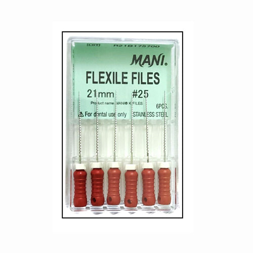 Mani Dental K-Flex Files - Endodontic Root Canal Files, All Lengths & Sizes (30/Pack)