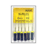 Mani H Files 25mm -(Pack of 6) Dental Root Canal Endodontic Hand Files
