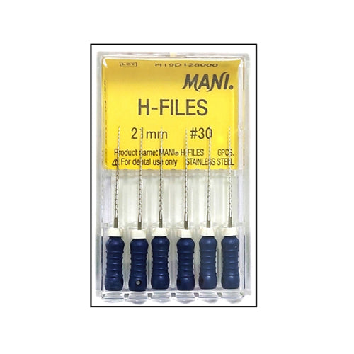 Mani H Files 21mm -(Pack of 6) Dental Root Canal Endodontic Hand Files
