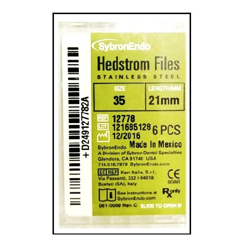 SybronEndo Hedstrom Files #21mm / Endodontic Dental Hand Files