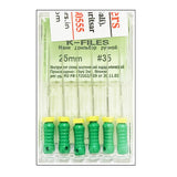 Mani K Files 25mm (Pack of 6) / Hand K-file / Dental Root Canal Endodontic Files
