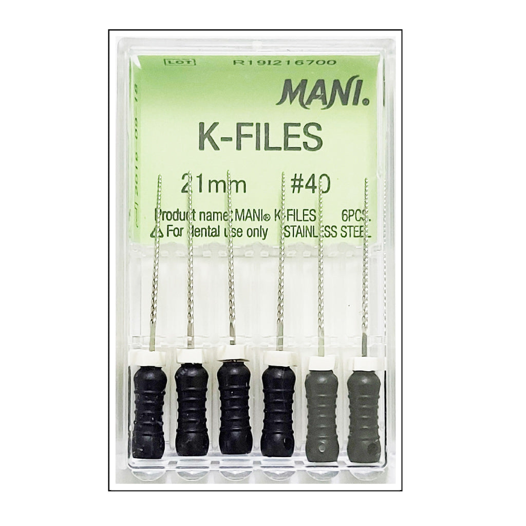Mani Hand K Files 21mm (Pack of 6) Dental Root Canal Endodontic Files ...