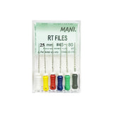 Mani RT Files 25mm (Pack of 6) Dental Root Canal Endodontic Hand Files