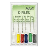 Mani Hand K Files 21mm -(Pack of 6) Dental Root Canal Endodontic Files