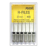 Mani H Files 31mm (Pack of 6) Endodontic Root Canal Hand Files