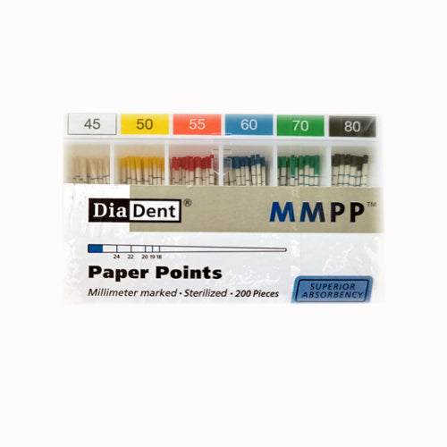 Diadent Paper Points Millimeter Marked - 2% Endodontic Measuring and Filling Dental Points