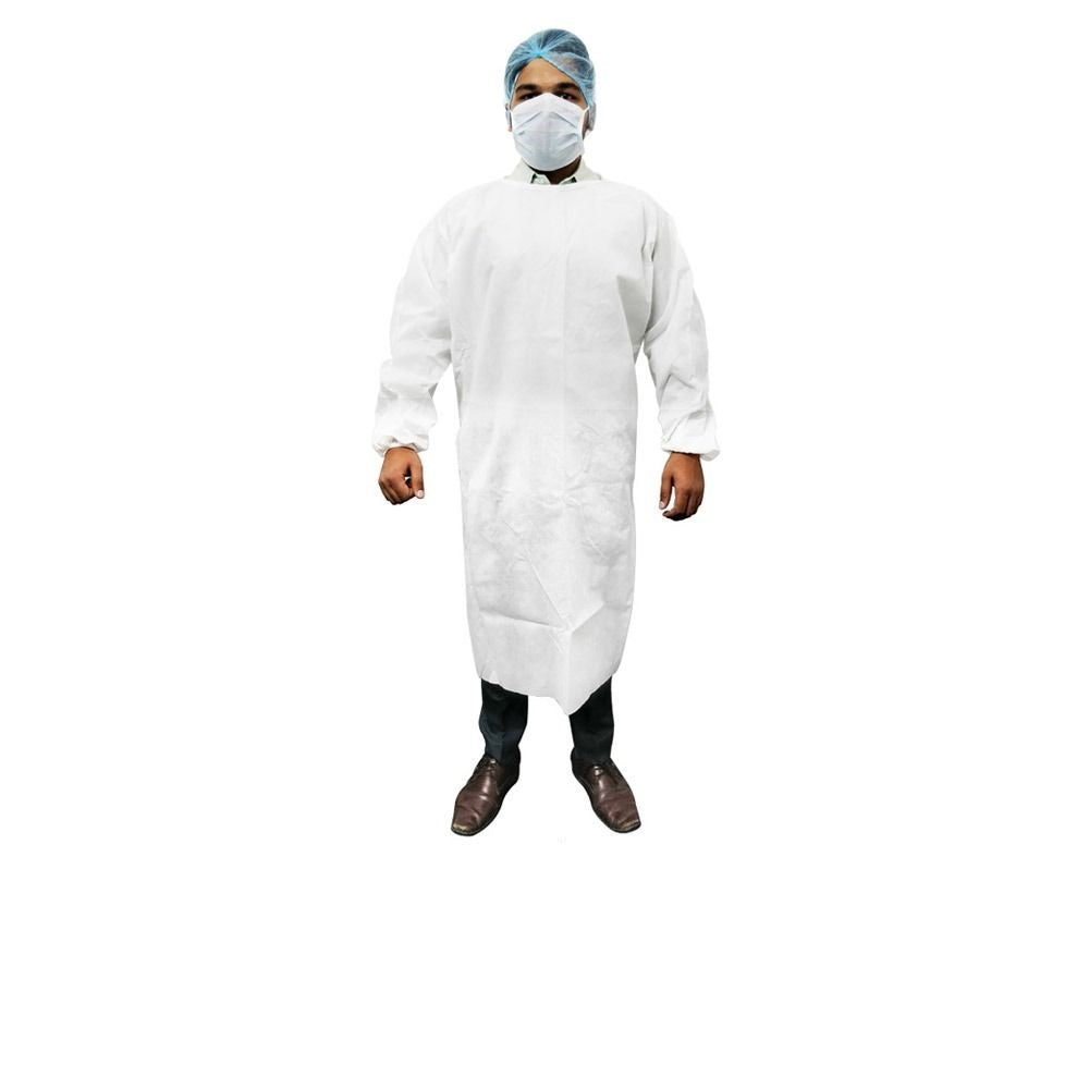 Coverall Gown 90 gsm Laminated Non-woven Breathable Fabric Dental Gown
