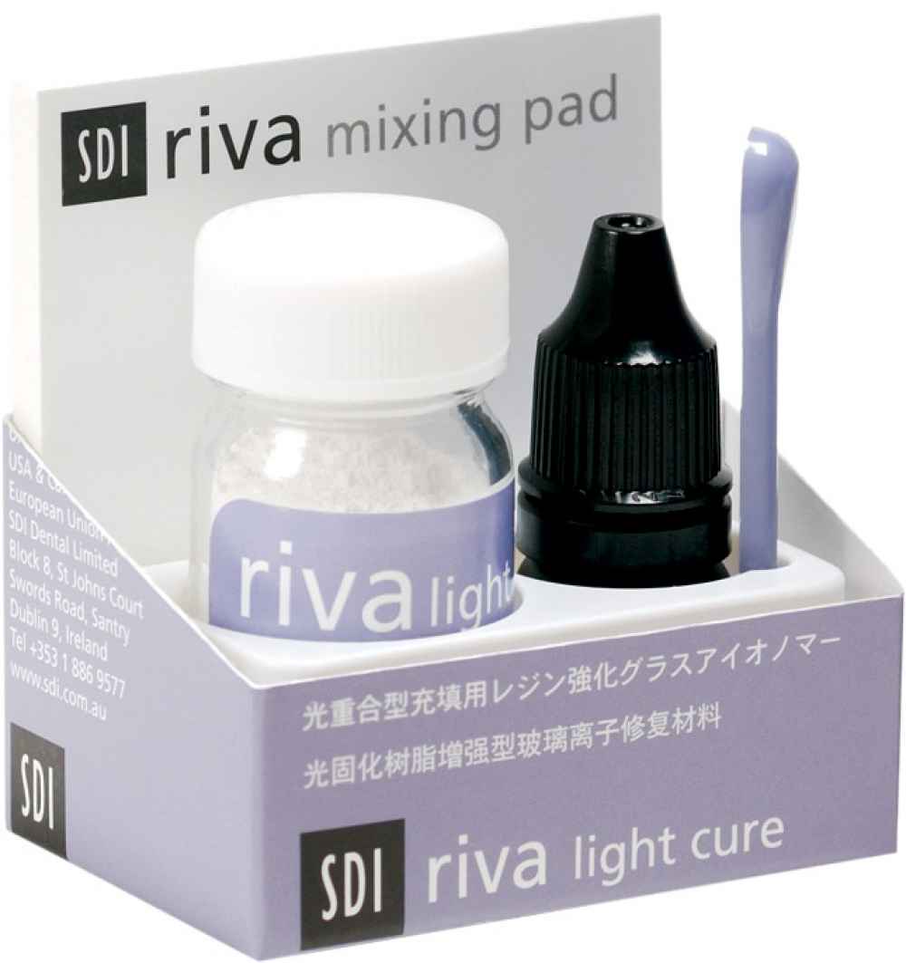 SDI Riva Light Cure Powder & Liquid Kit / Radiopaque Dental Glass Ionomer Restorative